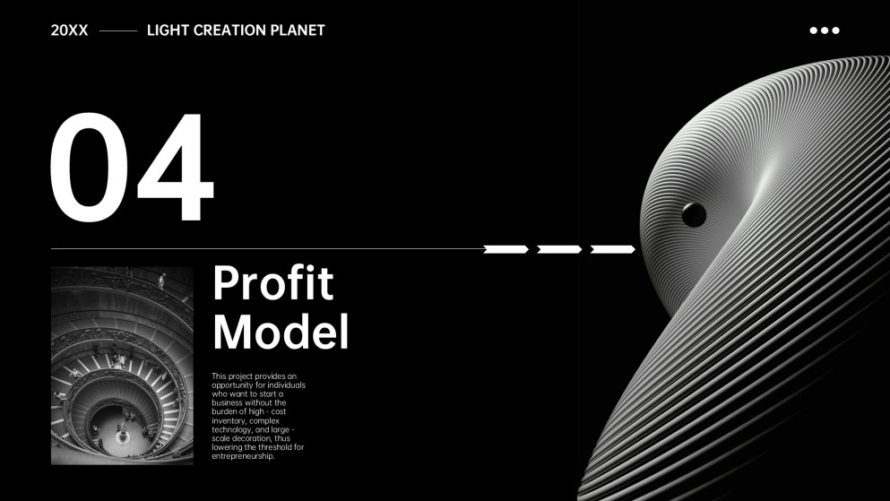 Templat PowerPoint Pelan Perniagaan Monokrom Percuma