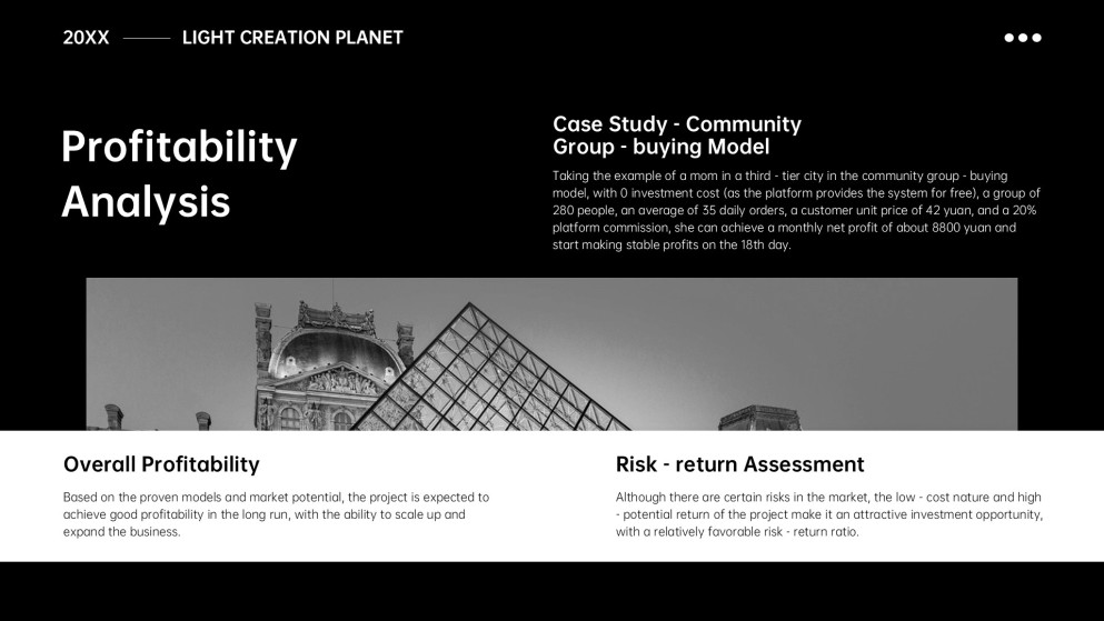 Templat PowerPoint Pelan Perniagaan Monokrom Percuma