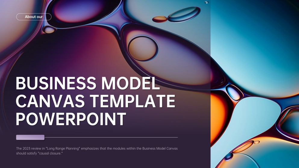 เทมเพลต PowerPoint แคนวาสโมเดลธุรกิจโหมดมืด