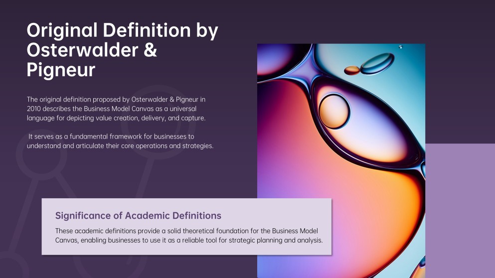 เทมเพลต PowerPoint แคนวาสโมเดลธุรกิจโหมดมืด