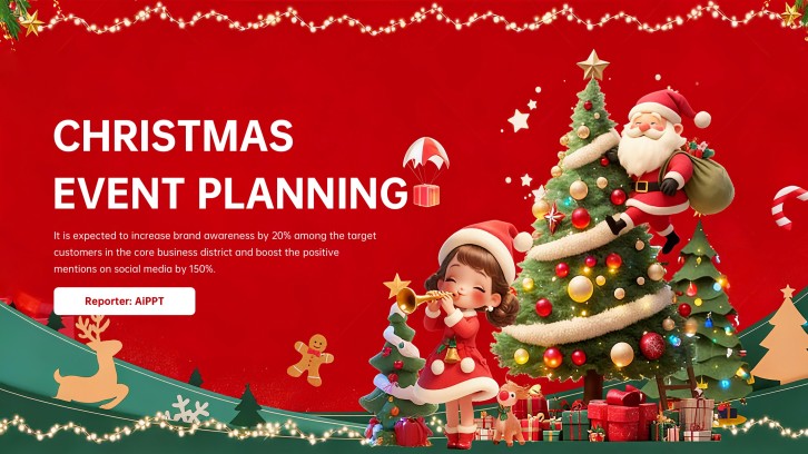 3D Christmas PowerPoint Template for Marketing