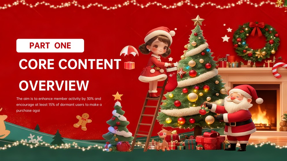 Plantilla de PowerPoint Navideña 3D para Marketing