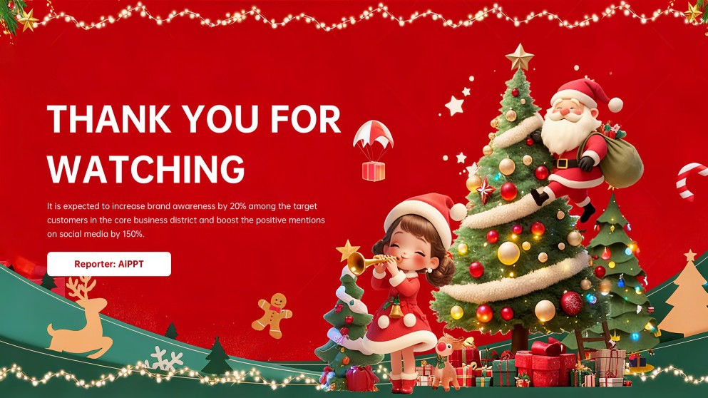 Plantilla de PowerPoint Navideña 3D para Marketing