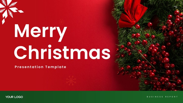 Free Christmas Holiday PowerPoint Template for Festive Slides