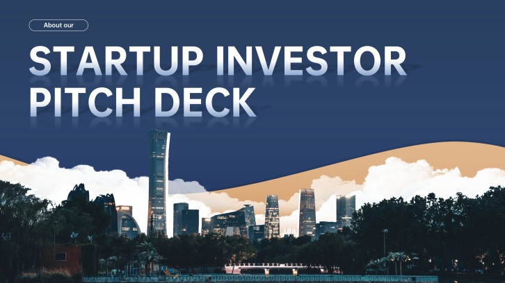 Free Startup Investor Pitch Deck Template: Blue & Gold Style
