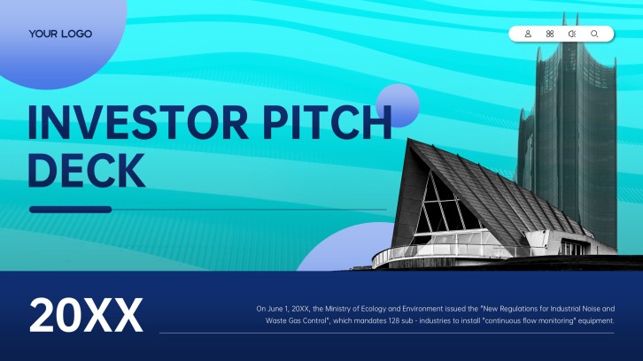 Free Blue-Green Investor Pitch Deck PowerPoint Template