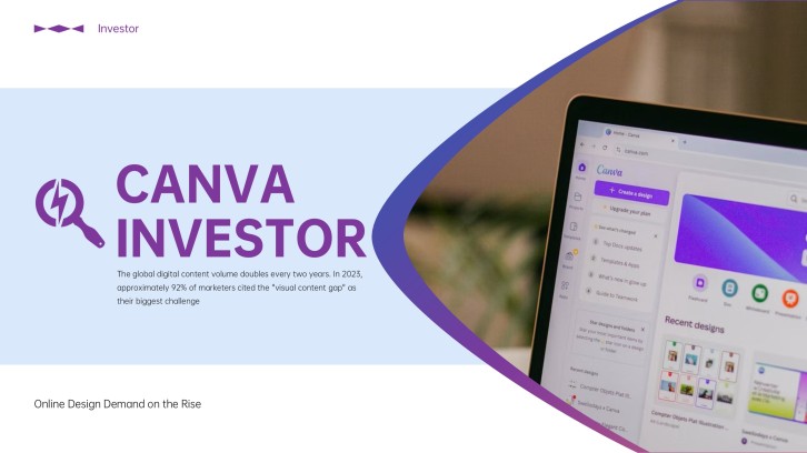 Free Canva Investor Pitch Deck Template: Blue-Purple Style