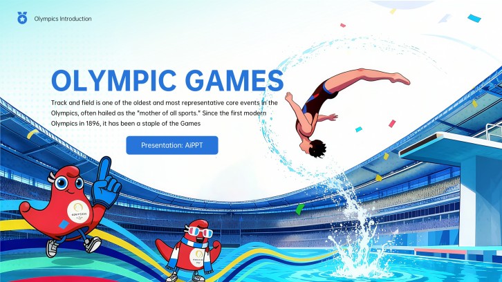 Free White Olympic Games PowerPoint Template: Western Illustration
