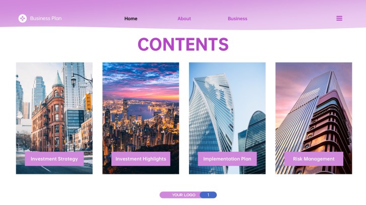 FlowPilot AI sales pitch contents with four visual sections