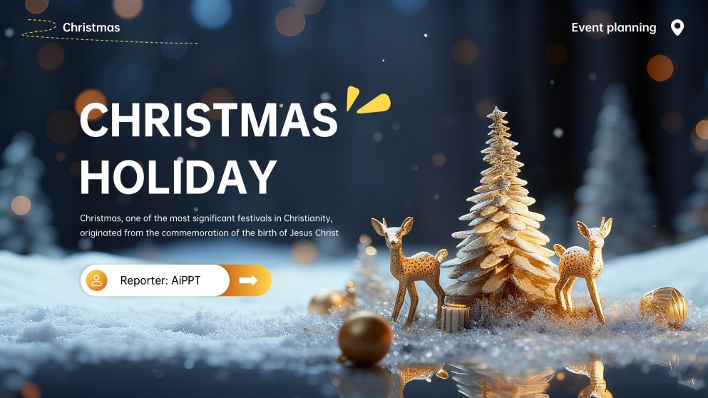 Plantilla de PowerPoint para Evento Navideño Animado en 3D