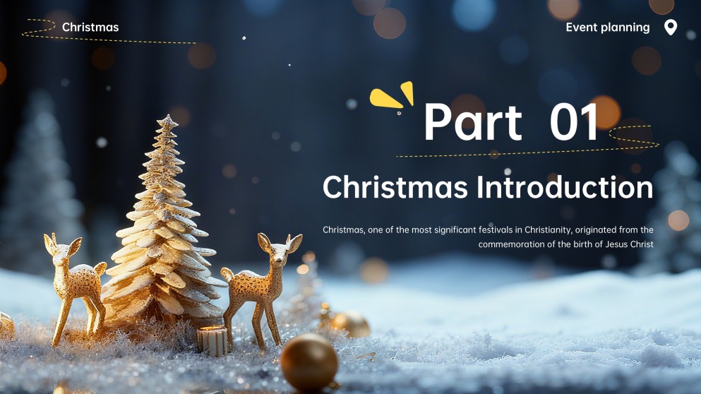 Plantilla de PowerPoint para Evento Navideño Animado en 3D