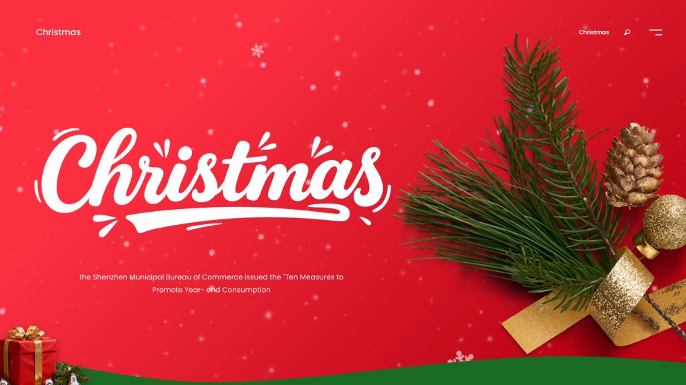 Templat Kad Hadiah Krismas Minimalis Merah dan Hijau