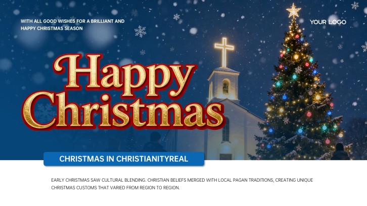 Christian Christmas PowerPoint Template for Church