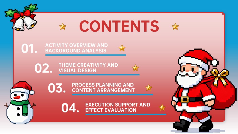 Plantilla de PowerPoint de Fondo de Navidad en Pixel Art