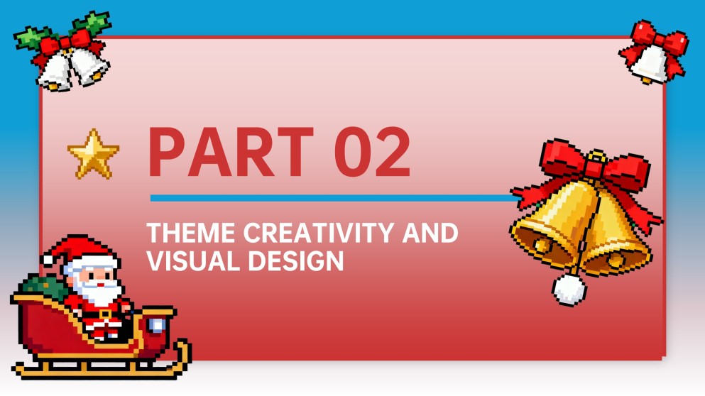 Plantilla de PowerPoint de Fondo de Navidad en Pixel Art