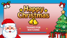Plantilla de PowerPoint de Fondo de Navidad en Pixel Art