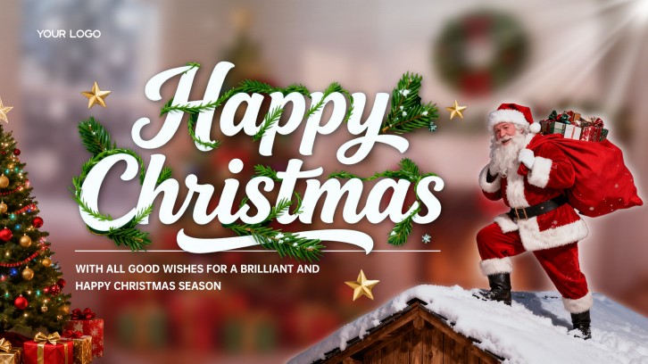 Free Christmas PowerPoint Template & Google Slides Red Theme