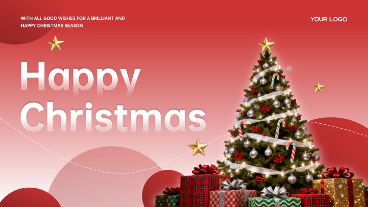 Free Animated Christmas PowerPoint Presentation Templates Red Style
