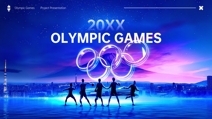 Free Minimalist Blue Olympic Games Presentation Template