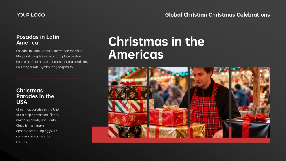 Free Black & Red Christian Christmas PowerPoint Templates