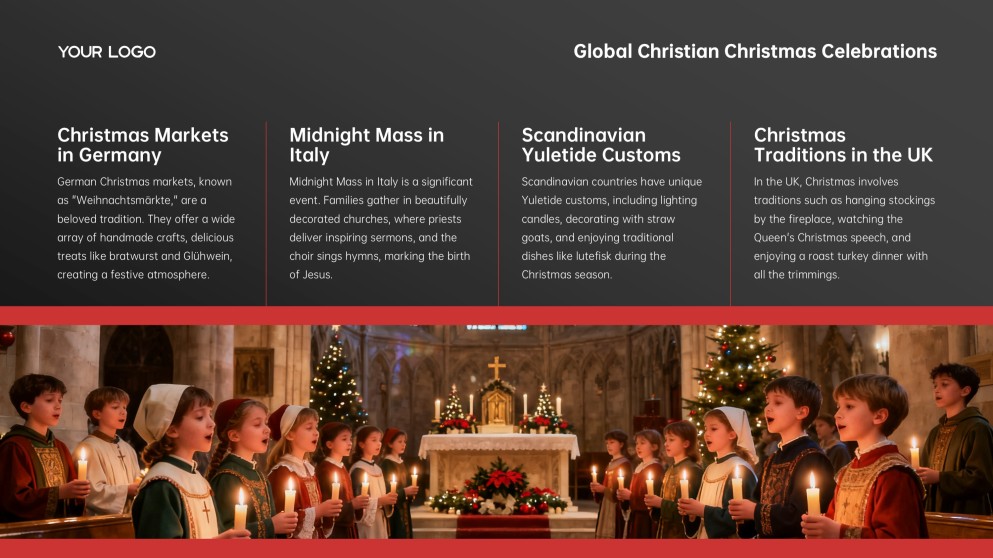 Free Black & Red Christian Christmas PowerPoint Templates
