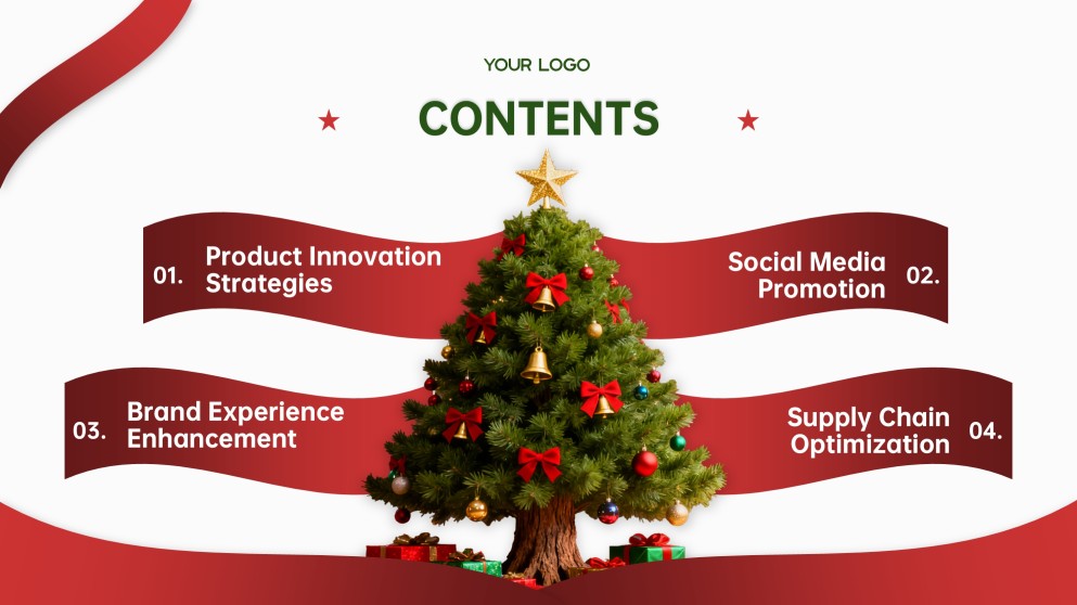 แม่แบบ PowerPoint ต้นคริสต์มาสมินิมอลฟรี & Google Slides