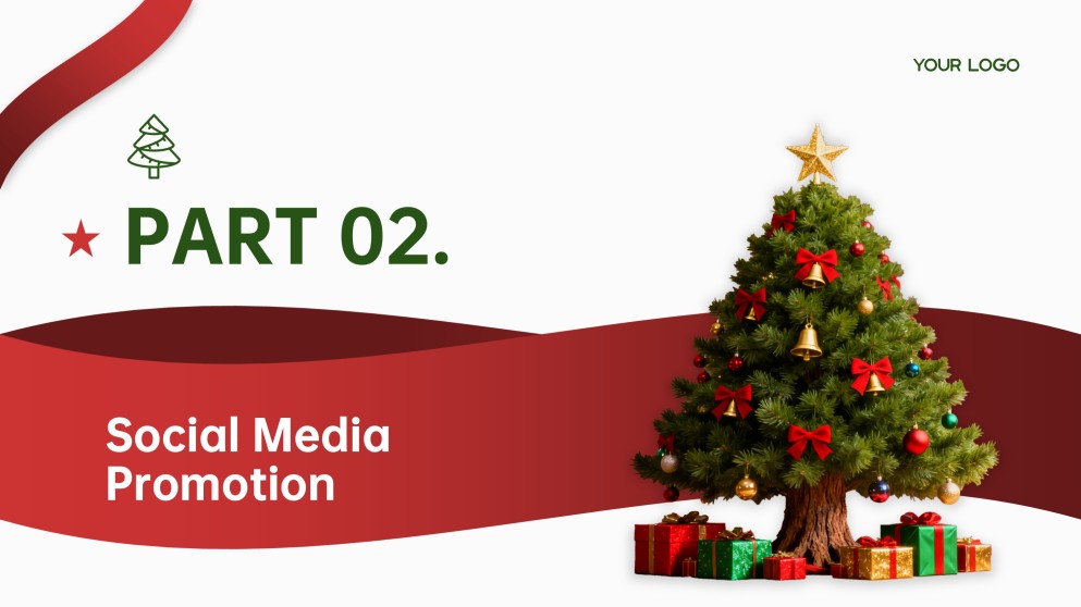 แม่แบบ PowerPoint ต้นคริสต์มาสมินิมอลฟรี & Google Slides