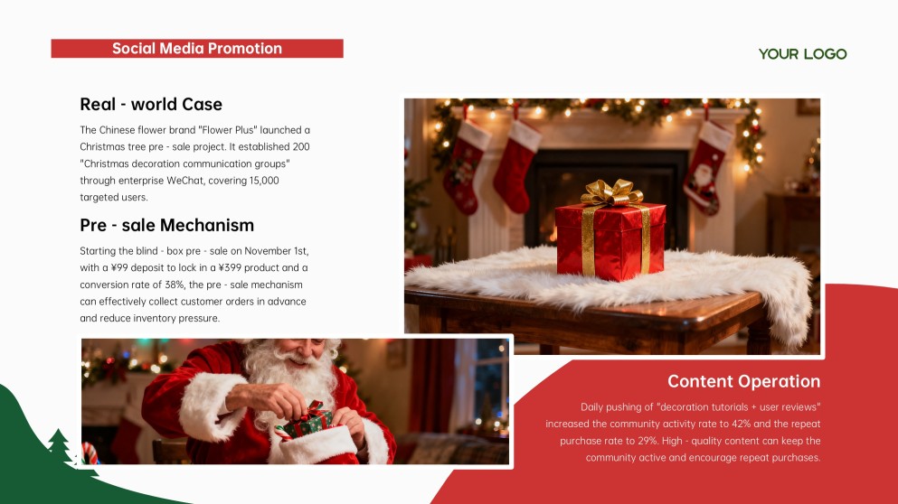 แม่แบบ PowerPoint ต้นคริสต์มาสมินิมอลฟรี & Google Slides