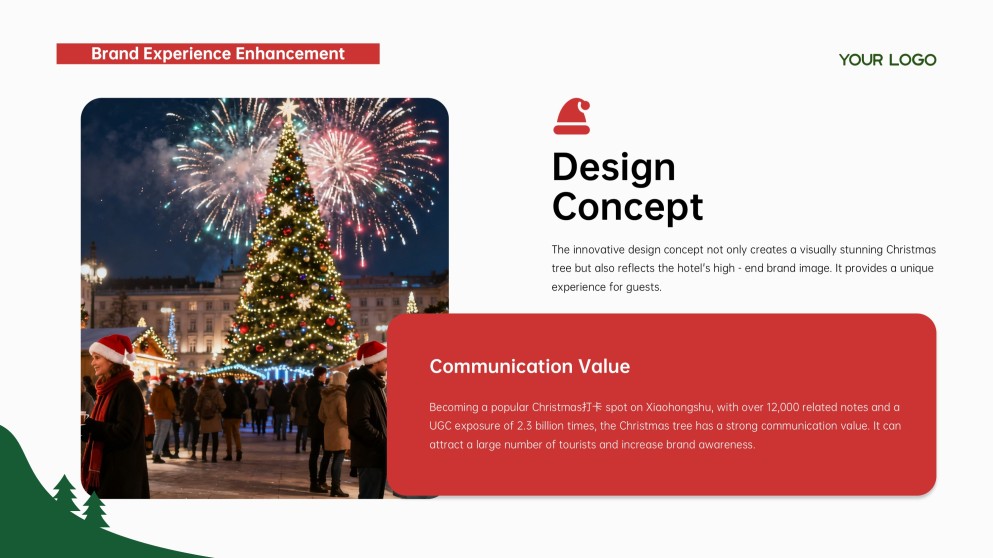 แม่แบบ PowerPoint ต้นคริสต์มาสมินิมอลฟรี & Google Slides