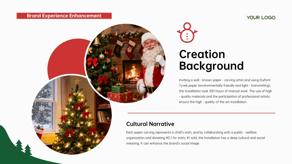 แม่แบบ PowerPoint ต้นคริสต์มาสมินิมอลฟรี & Google Slides