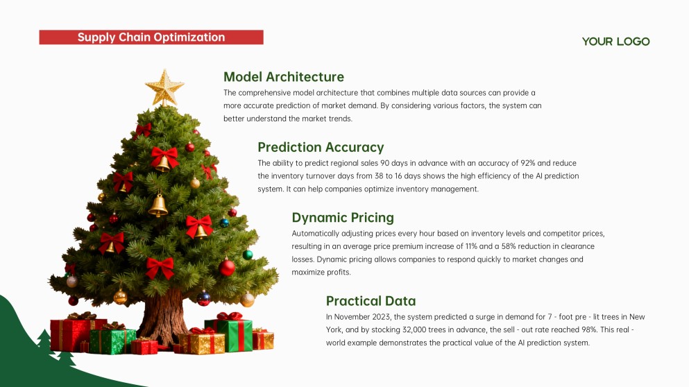 แม่แบบ PowerPoint ต้นคริสต์มาสมินิมอลฟรี & Google Slides