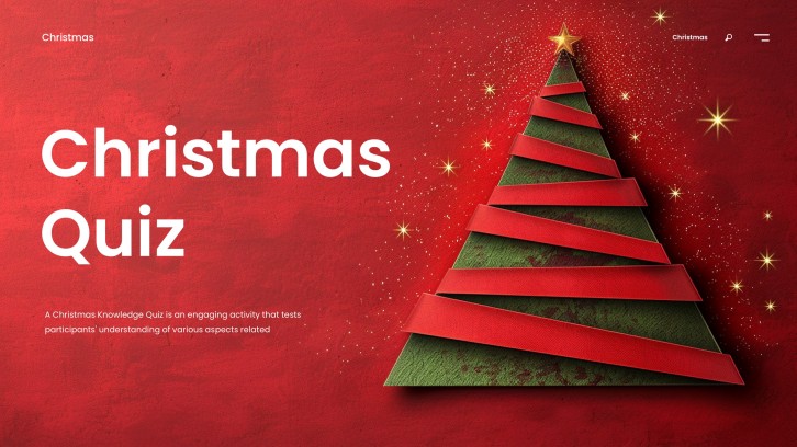 Red and Green Minimalist Business Christmas Quiz Template