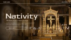 Plantilla de fondo de PPT de Natividad minimalista marrón