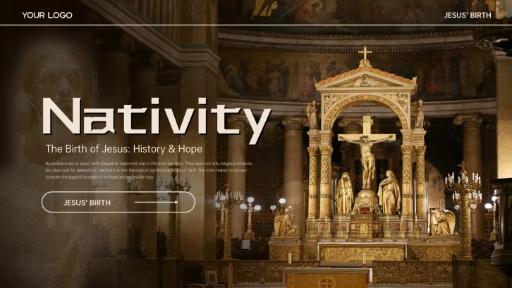 Brown Minimalist Nativity PPT Background Template