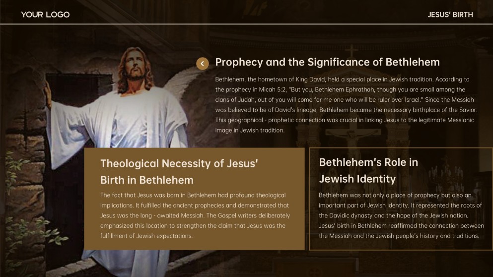 Plantilla de fondo de PPT de Natividad minimalista marrón