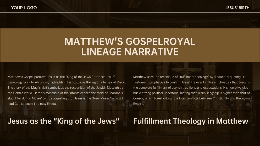 Plantilla de fondo de PPT de Natividad minimalista marrón