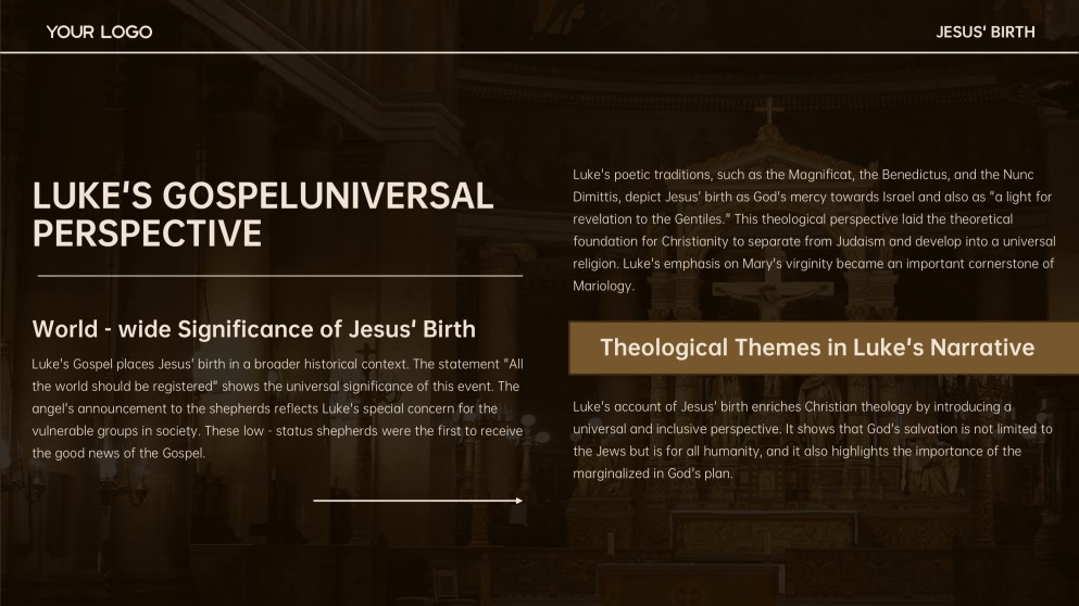 Plantilla de fondo de PPT de Natividad minimalista marrón