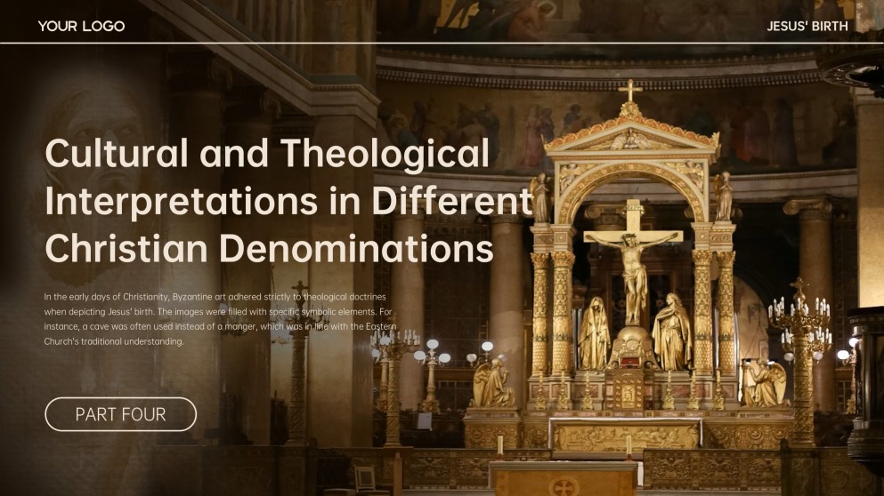 Plantilla de fondo de PPT de Natividad minimalista marrón