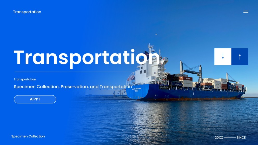 Plantilla PPT de Transporte Empresarial Simple Azul