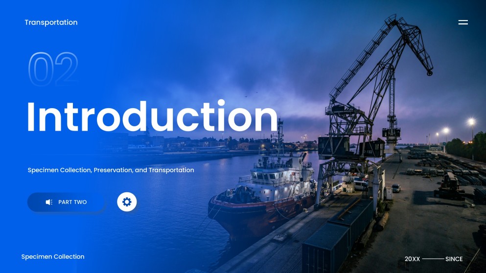 Plantilla PPT de Transporte Empresarial Simple Azul