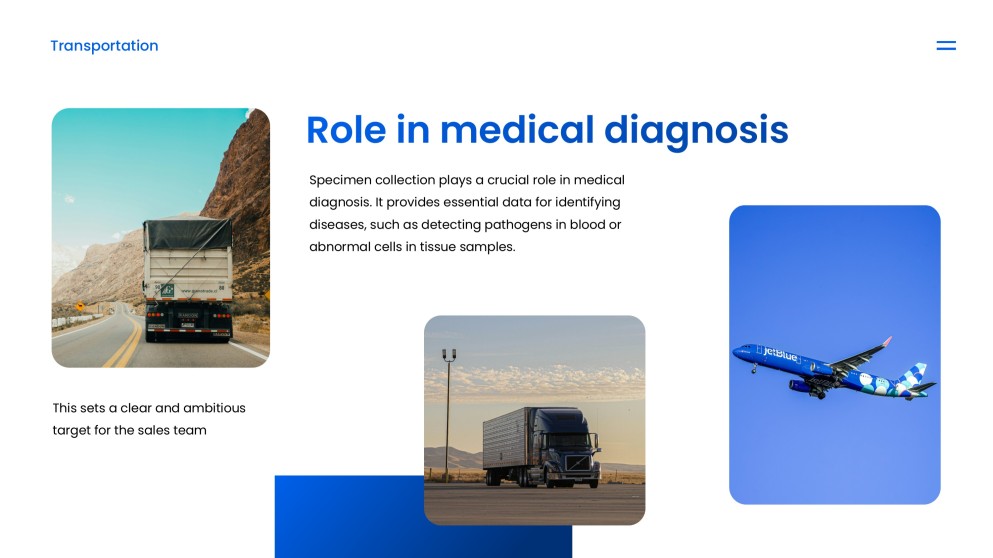 Plantilla PPT de Transporte Empresarial Simple Azul