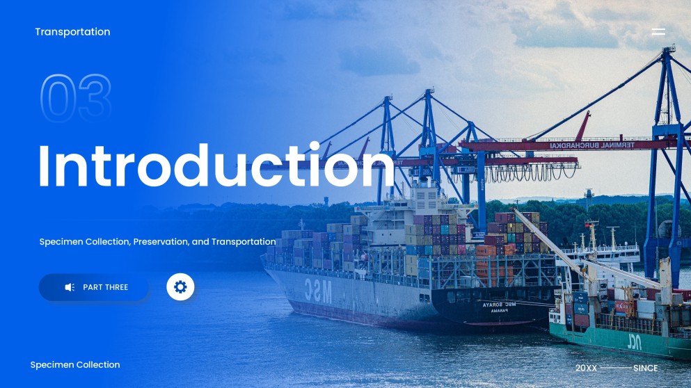 Plantilla PPT de Transporte Empresarial Simple Azul