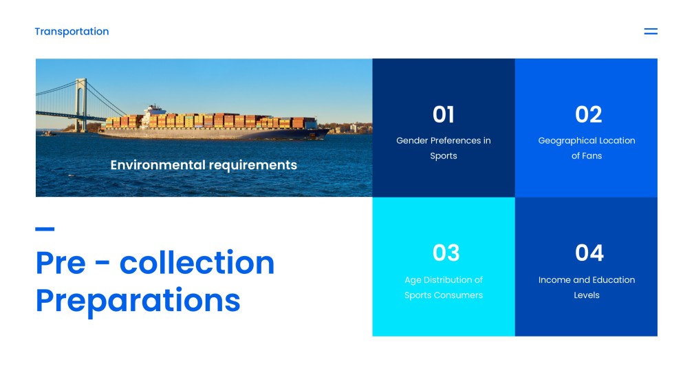 Plantilla PPT de Transporte Empresarial Simple Azul