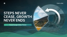 Template Tema Google Slide Perjalanan Minimalis Biru Hijau