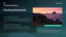 Template Tema Google Slide Perjalanan Minimalis Biru Hijau