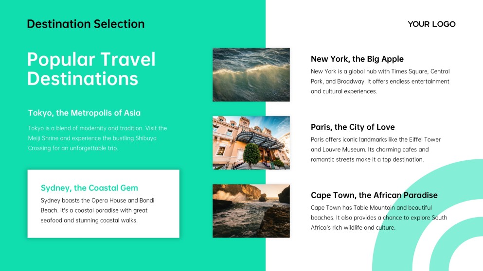 Green Minimalist Business Travel PPT Template