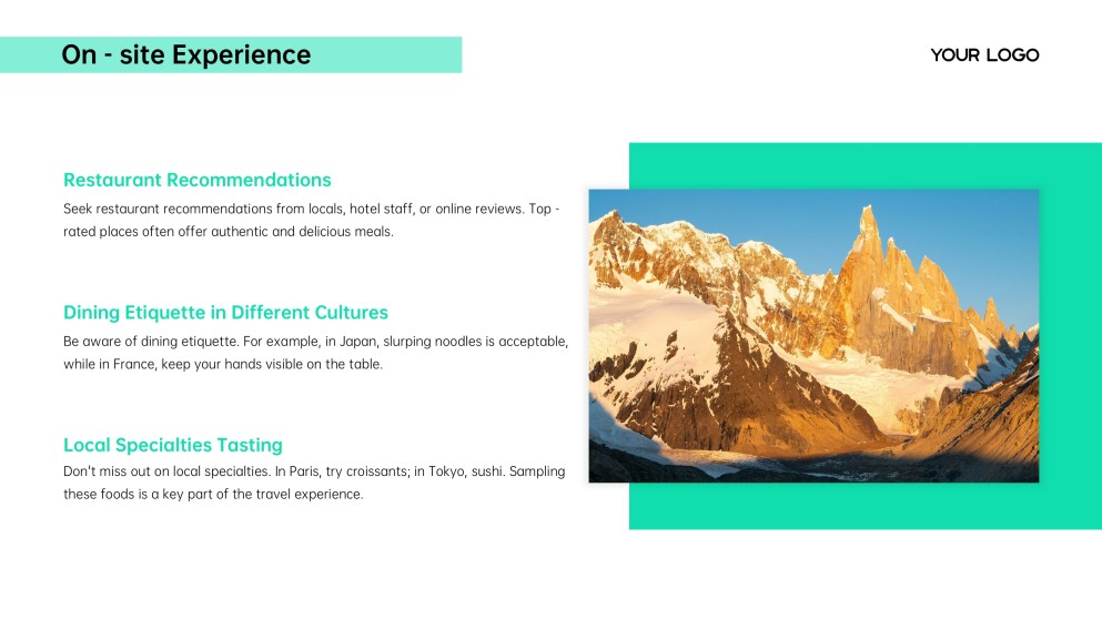 Green Minimalist Business Travel PPT Template