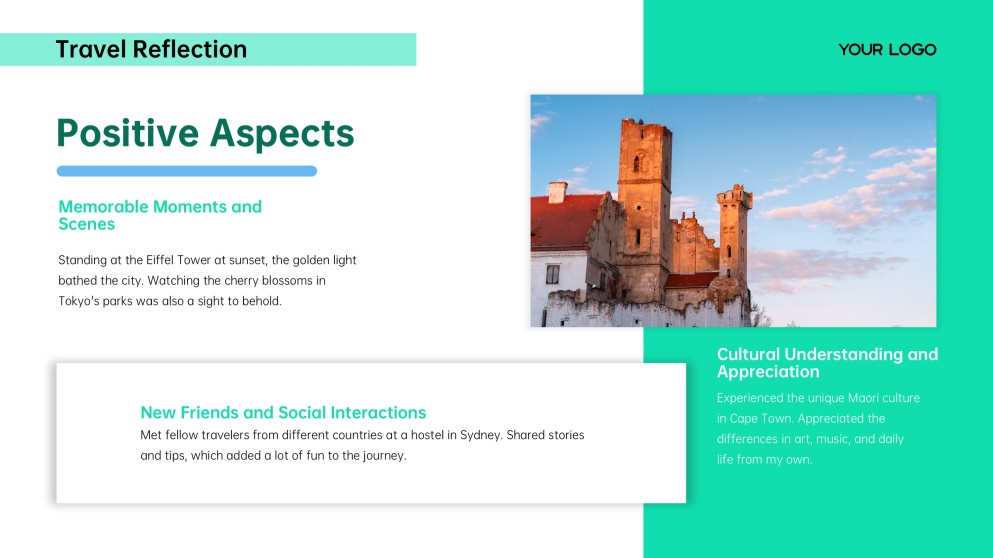 Green Minimalist Business Travel PPT Template