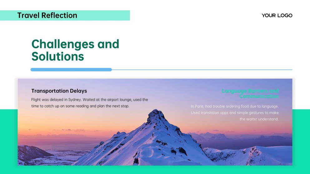 Green Minimalist Business Travel PPT Template