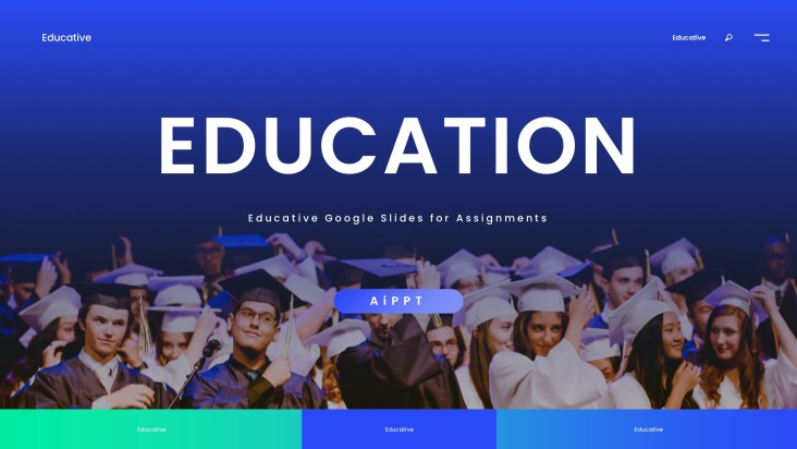Blue Minimalist Style Educative Google Slides for Assignments Template